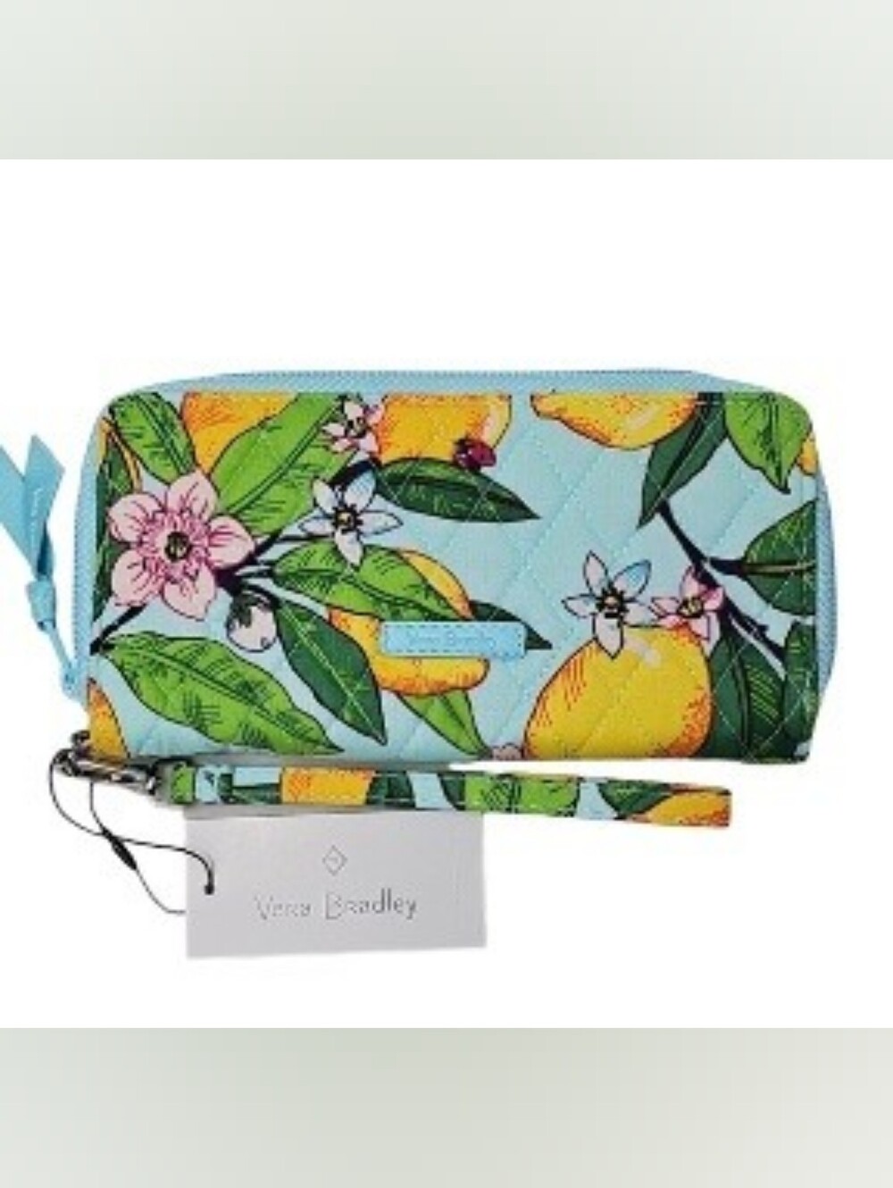 Vera Bradley RFID Lemons Quilted Cotton Wristlet